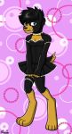  2009 blue_eyes canid canine canis clothed clothing crossdressing dobermann domestic_dog hi_res looking_at_viewer maid_uniform male mammal pinscher saillestraife solo uniform 