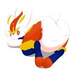  1:1 2019 alpha_channel anthro blush butt cinderace diaper fur furgonomics hi_res imces kneeling lagomorph looking_back lying mammal nintendo pok&eacute;mon red_eyes simple_background solo transparent_background unknown_pok&eacute;mon video_games white_body white_fur 