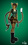  2009 brown_eyes felid female gun hi_res jaguar mammal pantherine ranged_weapon saillestraife solo tomb_raider weapon 