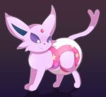  2019 all_fours ambiguous_gender black_nose diaper eeveelution espeon feral fur furgonomics gem imces nintendo pok&eacute;mon pok&eacute;mon_(species) purple_body purple_eyes purple_fur smile solo video_games 