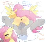  &lt;3 2019 anus balls butt dialogue dock duo english_text equid equine feathered_wings feathers female female_penetrated feral fluttershy_(mlp) friendship_is_magic hi_res hioshiru lying male male/female male_penetrating mammal my_little_pony on_back on_top penetration penis pterippus pussy reverse_missionary_position sex simple_background spread_legs spreading text vaginal vaginal_penetration wings 