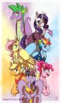  2019 aged_up applejack_(mlp) clothing dragon earth_pony equid equine feathered_wings feathers female feral fluttershy_(mlp) friendship_is_magic group hair hi_res horn horse inuhoshi-to-darkpen looking_at_viewer male mammal multicolored_hair my_little_pony pinkie_pie_(mlp) pony rainbow_dash_(mlp) rainbow_hair rarity_(mlp) smile spike_(mlp) twilight_sparkle_(mlp) unicorn winged_unicorn wings 