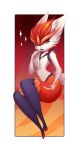  absurd_res anthro cinderace digital_media_(artwork) female fire fur hi_res lagomorph mammal nintendo pok&eacute;mon pok&eacute;mon_(species) simple_background solo unknown_pok&eacute;mon video_games white_body white_fur xoxobellatrix 