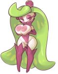  big_breasts breasts female flora_fauna hi_res humanoid looking_at_viewer nintendo nipples not_furry plant plantpenetrator pok&eacute;mon pok&eacute;mon_(species) pussy simple_background solo tsareena video_games 