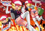 aircraft ass blonde_hair boots breasts cabbie_hat clone clothes_writing domino's_pizza domino_(pokemon) drill_hair explosion flower food hat hot_air_balloon jetpack medium_breasts multiple_views namesake panties pantyshot parody pink_panties pizza pokemoa pokemon pokemon_(anime) product_placement purple_eyes team_rocket thigh_boots thighhighs underwear uniform upskirt 