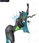  anthro arthropod big_breasts bottomless bra breasts changeling clothed clothing female friendship_is_magic longtailshort masturbation my_little_pony queen_chrysalis_(mlp) underwear 