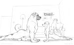  2018 anthro balls bedroom_eyes being_watched breasts canid canine canis casual_nudity cuckold dialogue digital_drawing_(artwork) digital_media_(artwork) domestic_dog english_text female furniture group half-closed_eyes hi_res humanoid_penis imminent_sex infidelity inside john_(zaush) kangal kangal_(zaush) larger_male livestock_guardian_dog looking_at_another looking_at_penis male mammal molosser monochrome mountain_dog muscular muscular_male nipples nude pastoral_dog penis reading seductive sitting size_difference small_breasts smaller_female smile sofa text uncut yoga zaush 