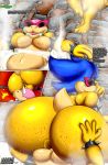  anus balls big_butt butt comic eyewear facesitting glasses hand_on_butt hi_res hot_tub koopa koopaling ludwig_von_koopa male male/male mario_bros nintendo nobody147 relaxing roy_koopa scalie shocked smile text video_games wet 