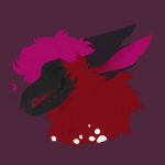  4_eyes ambiguous_form ambiguous_gender bone canid canine fur hair mammal multi_eye pink_hair red_body red_fur simple_background skull solo teeth undead usaretamasai 