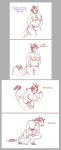  anthro asinus big_breasts breasts collar comic demon dialogue donkey equid equine hi_res hooves horn human magic mammal nipples nude pussy simple_background solo strawberrytfs tail_tuft teats transformation tuft white_background 
