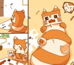  2018 ? blush brown_body brown_fur fur furret hi_res ke_mo_suke nintendo pok&eacute;mon pok&eacute;mon_(species) sitting video_games 