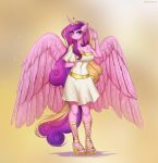  anthro big_breasts breasts cleavage clothed clothing dress equid female friendship_is_magic hi_res horn mammal margony my_little_pony princess_cadance_(mlp) winged_unicorn wings 