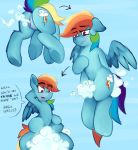  2019 absurd_res anon_1515 cloud english_text equid equine female feral friendship_is_magic hair hi_res mammal multicolored_hair my_little_pony pterippus pussy rainbow_dash_(mlp) rainbow_hair sky solo text wings 