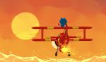  aimf0324 aircraft airplane animated anthro canid canine clothing duo eulipotyphlan flying footwear fox gloves handwear hedgehog loop male mammal miles_prower outside sonic_(series) sonic_the_hedgehog sun sunset video_games water 