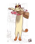  2019 cat gigantamax gigantamax_meowth holding holding_cat indoors longcat meme meowth pokemon pokemon_(creature) watch white_background xsplosive 