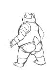  2019 absurd_res anthro badgerclops balls belly bitnarukami butt cartoon_network hi_res male mao_mao:_heroes_of_pure_heart overweight overweight_male simple_background solo white_background 