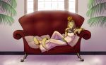  2019 anthro cleo_(twin_dragons) clothed clothing colored_nails dragonkai egyptian fully_clothed furniture headpiece jewelry marble nails reptile scales scalie snake sofa solo thenekoboi twin_dragons_(webcomic) window 