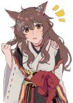  absurdres animal_ears brown_eyes brown_hair character_request copyright_request highres japanese_clothes kimono long_hair nana_(nana_yume87) tagme 