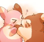  &lt;3 2019 blush brown_body brown_fur duo eyes_closed fur furret hi_res ke_mo_suke kissing nintendo pink_body pink_fur pok&eacute;mon pok&eacute;mon_(species) simple_background video_games 