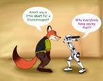  absurd_res canid canine clothed clothing disney fox hi_res judy_hopps lagomorph leporid mammal nick_wilde rabbit redtriangle star_wars stormtrooper text zootopia 