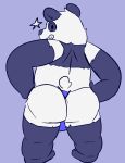  2019 anthro bulge bunnybara butt clothing fur giant_panda hi_res male mammal simple_background solo underwear ursid white_body white_fur 