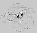  2019 big_breasts blush breasts character_request clothed clothing female gesture hair hat headgear headwear hi_res kirby kirby_(series) looking_at_viewer nintendo not_furry ponytail sakana8888888 smile solo star video_games waddling_head waving 