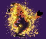  2019 anthro big_butt blonde_hair breasts butt cleft_tail clothed clothing cosplay_pikachu_(character) cosplay_pikachu_(costume) digital_media_(artwork) dipstick_ears dipstick_tail female hair hi_res joaoppereiraus kanna_(joaoppereiraus) looking_at_viewer looking_back multicolored_ears multicolored_tail nintendo pikachu pikachu_libre pok&eacute;mon pok&eacute;mon_(species) solo video_games 