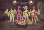  anon_bardos breasts capcom clothed clothing diablos_(disambiguation) fanged_wyvern female flying_wyvern group gynomorph hi_res human inside intersex legiana mammal meme monster_hunter nude odogaron piper_perri_surrounded rath_wyvern rathalos scalie sitting standing torch video_games 