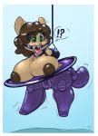  ! 2019 ? abby_(saunterwing) anthro anthro_to_inanimate bdsm big_breasts bodily_fluids bondage bose bound breasts brown_hair chinchilla chinchillid collar female gag genital_fluids green_eyes hair handles hi_res inanimate_transformation mammal nipples open_mouth pawpads pussy pussy_juice ring_gag rodent rubber sex_doll short_stack solo surprise suspension thick_thighs tongue tongue_out transformation 