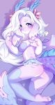  &lt;3 &lt;3_eyes blue_eyes blush female fur hi_res niniidawns pink_body pink_fur solo unknown_species white_body white_fur 