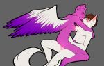  2019 5_fingers anthro anthro_on_anthro anthro_penetrated anthro_penetrating anthro_penetrating_anthro areola breasts digital_media_(artwork) domestic_cat feathered_wings feathers felid feline felis female female_penetrated fingers grey_background hybrid male male/female male_penetrating male_penetrating_female mammal ni70 nipples penetration sex simple_background wings 