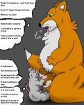  absurd_res animal_genitalia anthro balls bodily_fluids canid canine cleaning cum duo erection fox genital_fluids green_eyes hi_res licking male male/male mammal mouse murid murine oral penis precum rodent saliva sex sheath sheath_lick size_difference slightly_chubby smelly text tongue tongue_out unknown_artist 