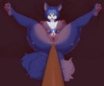  anal anal_penetration anthro big_breasts breasts canid canine female fox krystal legs_up mammal masturbation nintendo nude penetration pussy red_background riipley selfie_stick simple_background solo spread_legs spreading star_fox thick_thighs tongue tongue_out video_games 