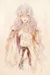  1girl closed_eyes crying deirdre_(fire_emblem) fire_emblem fire_emblem:_genealogy_of_the_holy_war long_hair looking_at_viewer smile solo tears tiara upper_body white_hair 