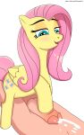  absurd_res blush bodily_fluids cum duo equid equine erection female fluttershy_(mlp) friendship_is_magic genital_fluids hi_res looking_down male male/female mammal my_little_pony nirstormlord penis smile stepped_on 