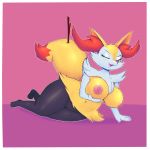 &lt;3 &lt;3_eyes 1:1 2019 absurd_res anthro blush boiful braixen breasts canid canine female hi_res mammal nintendo nipples nude pink_background pok&eacute;mon pok&eacute;mon_(species) pussy simple_background solo video_games 