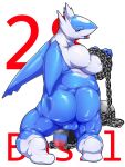  2019 accessory anthro balls bound butt censored chain cock_ring geiru_mirua hi_res jewelry kemono latios legendary_pok&eacute;mon looking_at_viewer male nintendo nude open_mouth penis penis_accessory penis_jewelry pok&eacute;mon pok&eacute;mon_(species) red_eyes smile solo tongue video_games 