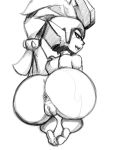  anus big_butt butt female hi_res humanoid looking_back midna monochrome nintendo not_furry pussy rear_view short_stack solo the_legend_of_zelda thecon twili twilight_princess video_games 