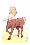  blonde_hair breasts centaur equid equid_taur female hair hi_res hooves mammal mammal_taur navel nude profitart solo standing taur 