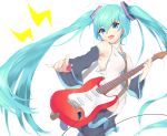  guitar hatsune_miku pocche-ex skirt_lift vocaloid 