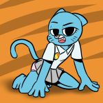  2011 cartoon_network clothed clothing cute_fangs domestic_cat felid feline felis female looking_at_viewer mammal nicole_watterson panties saltcore solo the_amazing_world_of_gumball underwear 