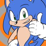  2011 eulipotyphlan gesture green_eyes hedgehog male mammal saltcore smile solo sonic_(series) thumbs_up 