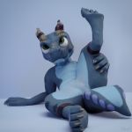  3d_(artwork) claws digital_media_(artwork) featureless_crotch feet kobold lizard male paws reptile scalie sitting spread_legs spreading veo 