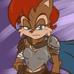  2011 armor blue_eyes clothed clothing female looking_at_viewer mammal rodent sally_acorn saltcore sciurid solo sonic_the_hedgehog_(archie) sonic_the_hedgehog_(comics) sonic_the_hedgehog_(series) 