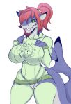  absurd_res anthro big_breasts breasts clothing dovecake female fish hi_res marine shark sweater topwear 