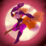  anthro big_breasts breasts broom canid canine clothing corset female fox hi_res lingerie magic_user mammal moon starfighter witch 