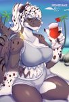  absurd_res anthro beach beverage big_breasts breasts cetacean clothing delphinoid dovecake female hi_res mammal marine oceanic_dolphin orca seaside swimwear toothed_whale 