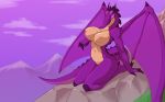  anthro big_breasts breasts dragon female hi_res membrane_(anatomy) membranous_wings solo starfighter wings 