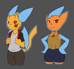  anthro anthrofied demon duo female hi_res horn hybrid king_of_sorrow_(artist) male nintendo pichu pok&eacute;mon pok&eacute;mon_(species) rotom video_games wings 