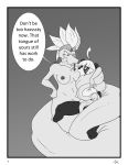  2019 angry anthro big_breasts breast_grab breast_squeeze breast_suck breasts cave clothing coiling comic crotch_rub dialogue digital_media_(artwork) domination feathers female female/female female_domination forked_tongue fur giant_panda hair hand_on_breast handwear headdress hi_res hypnofur hypnosis jewelry lamia mammal mind_control monochrome multicolored_body multicolored_fur nipple_areola nude penelope_(hypnofur) reptile ringed_eyes scales scalie serpentine snake speech_bubble stitch_(disambiguation) submissive submissive_female sucking text tongue two_tone_body two_tone_fur ursid 